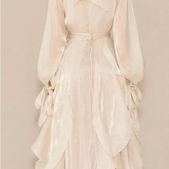 Sunfere Dresses & Skirts - Chic Cream Long Sleeve Women's Dress